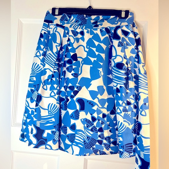 CK Bradley Carrie Blue Knee Length Wrap Skirt